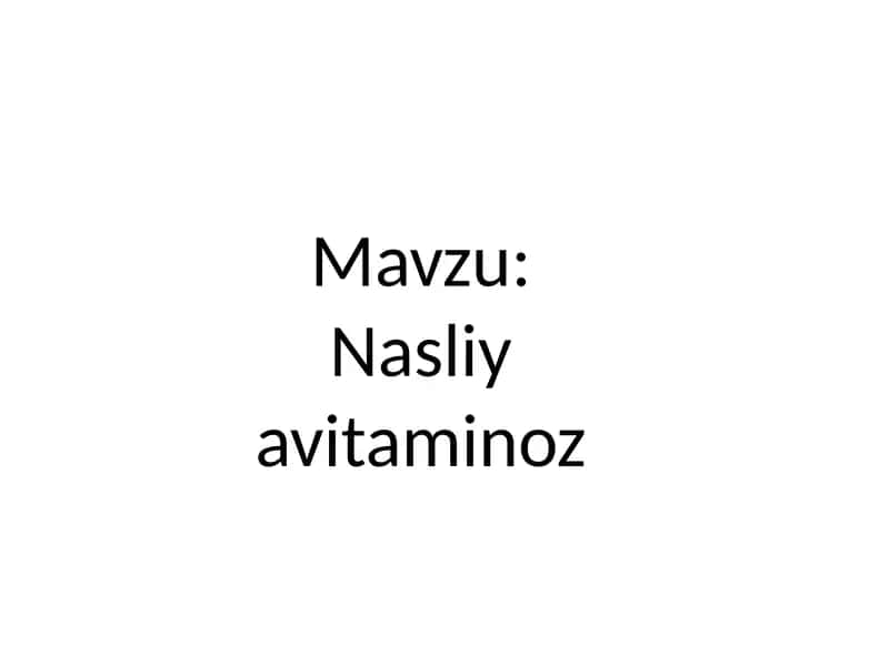 Avitaminoz