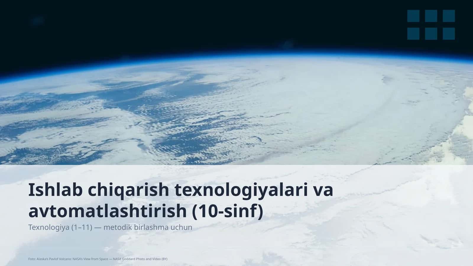 Ishlab chiqarish texnologiyalari va avtomatlashtirish (10-sinf)