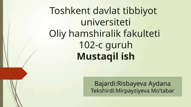 Hamshiralik parvarish modellarning xorijiy usullari