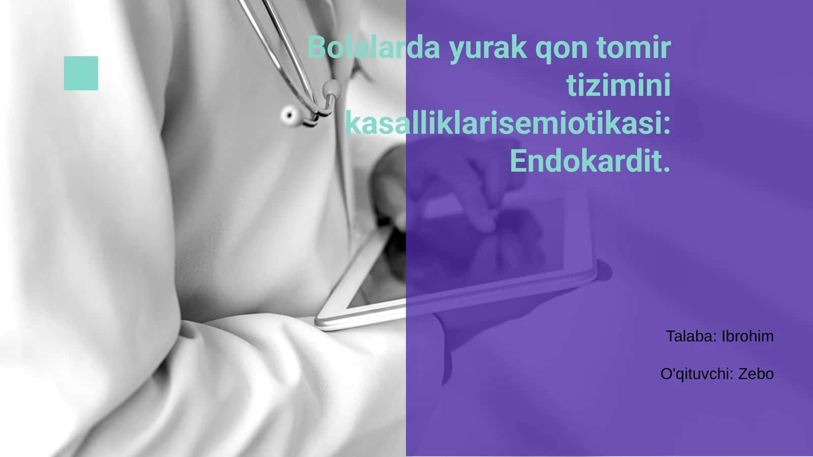 Bolalarda yurak qon tomir tizimini kasalliklarisemiotikasi: Endokardit