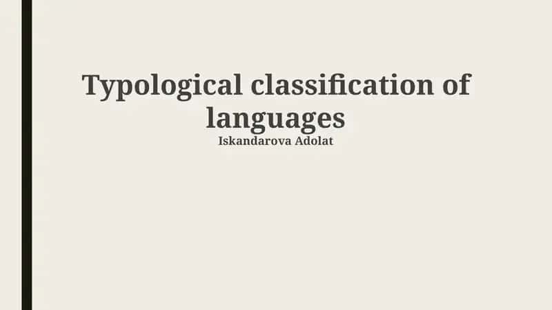 Typological classification of languages