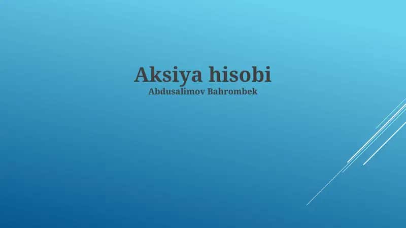 Aksiya hisobi