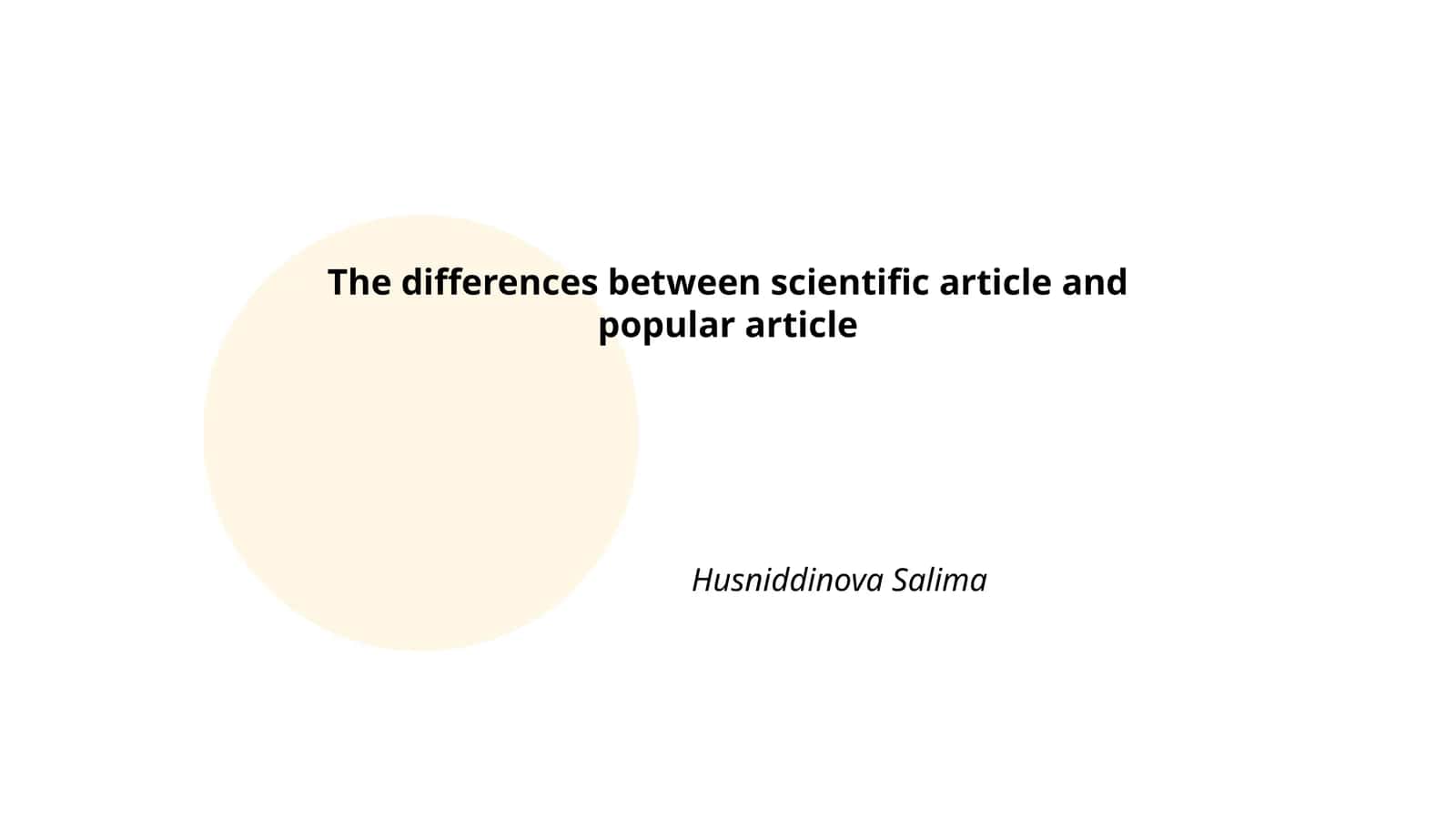 The differences between scientific article and popular article