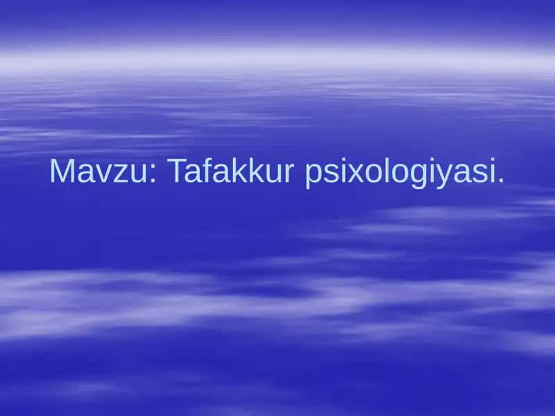 Tafakkur psixologiyasi