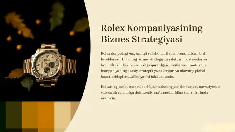 Rolex Kompaniyasining Biznes Strategiyasi
