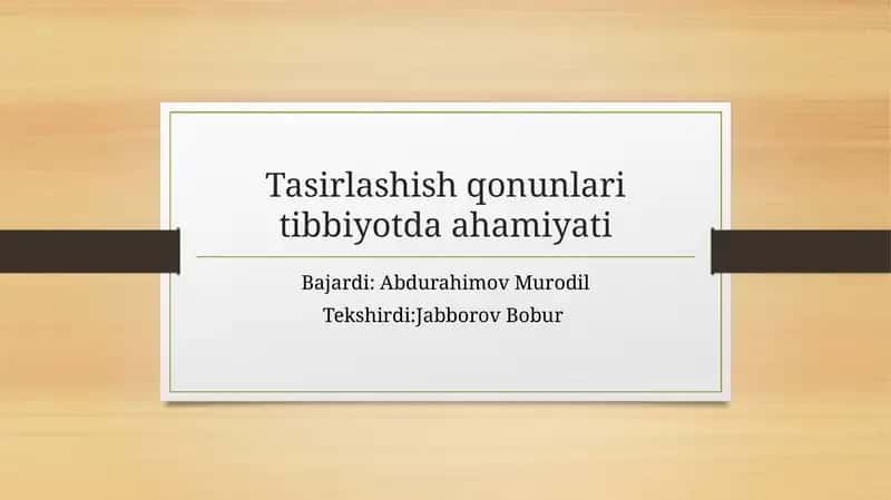Ta'sirlashish qonunlari Tibbiyotda Ahamiyati