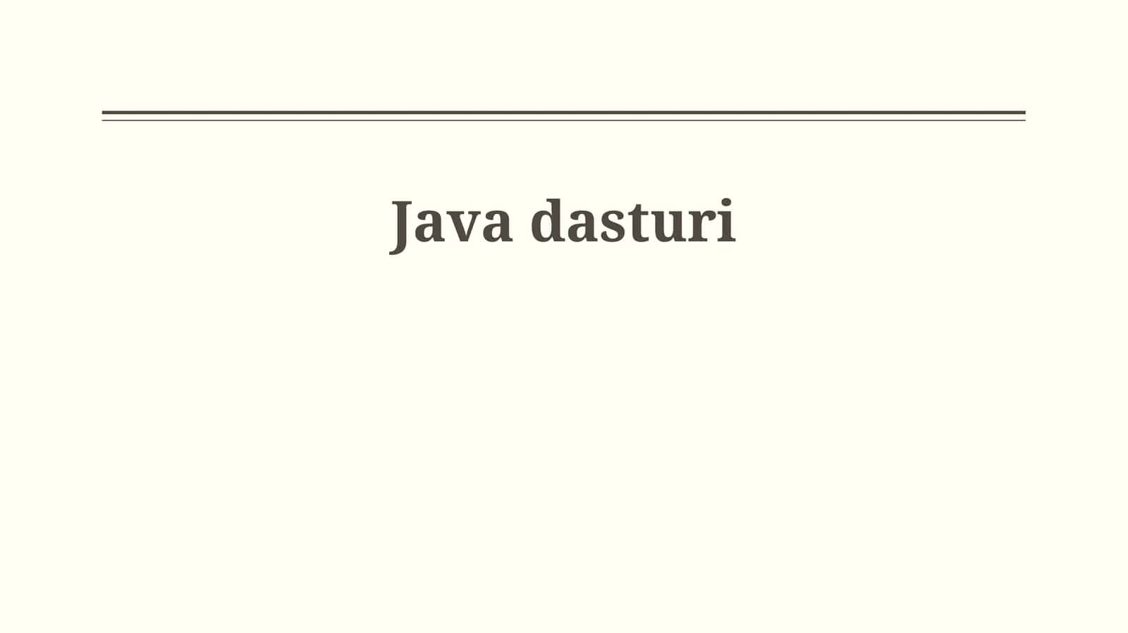 Java dasturi