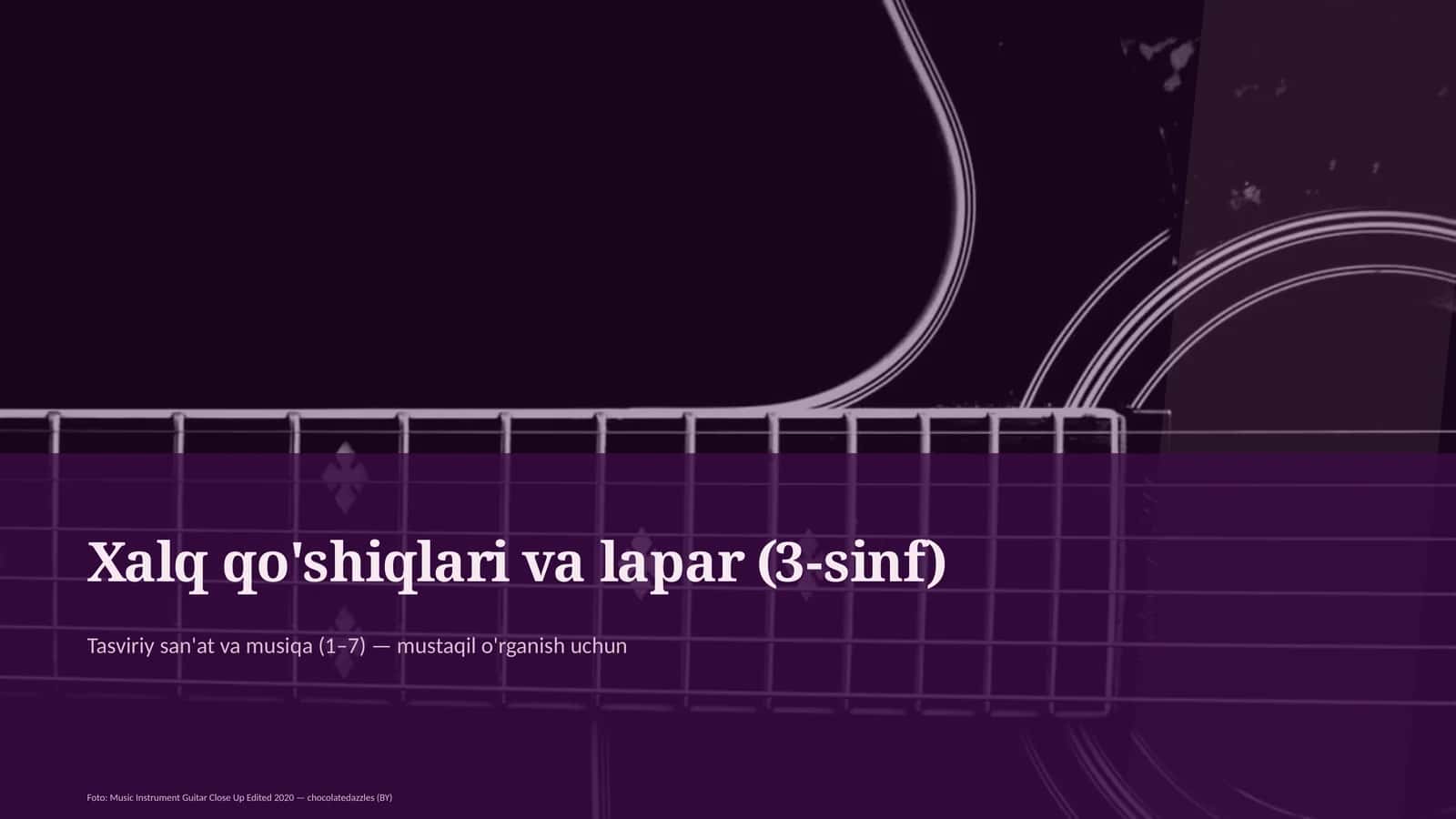 Xalq qo'shiqlari va lapar (3-sinf)