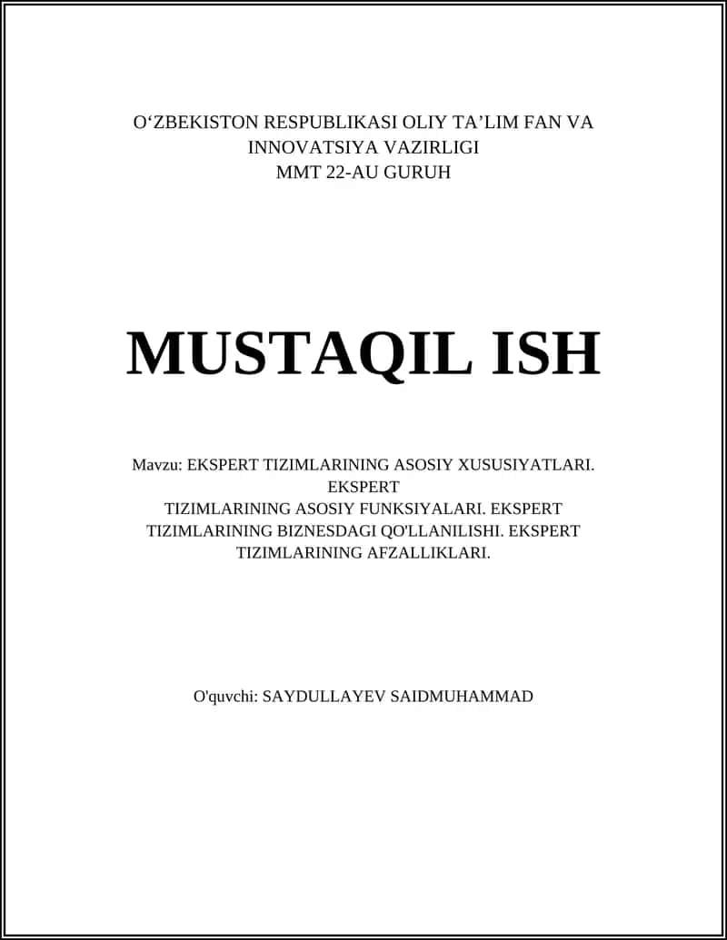 Ekspert Tizimlar