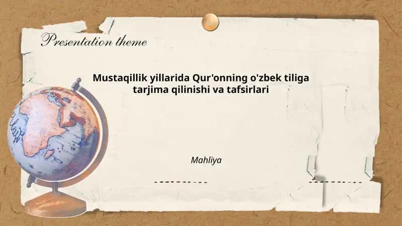 Mustaqillik yillarida Qur'onning o'zbek tiliga tarjima qilinishi va tafsirlari