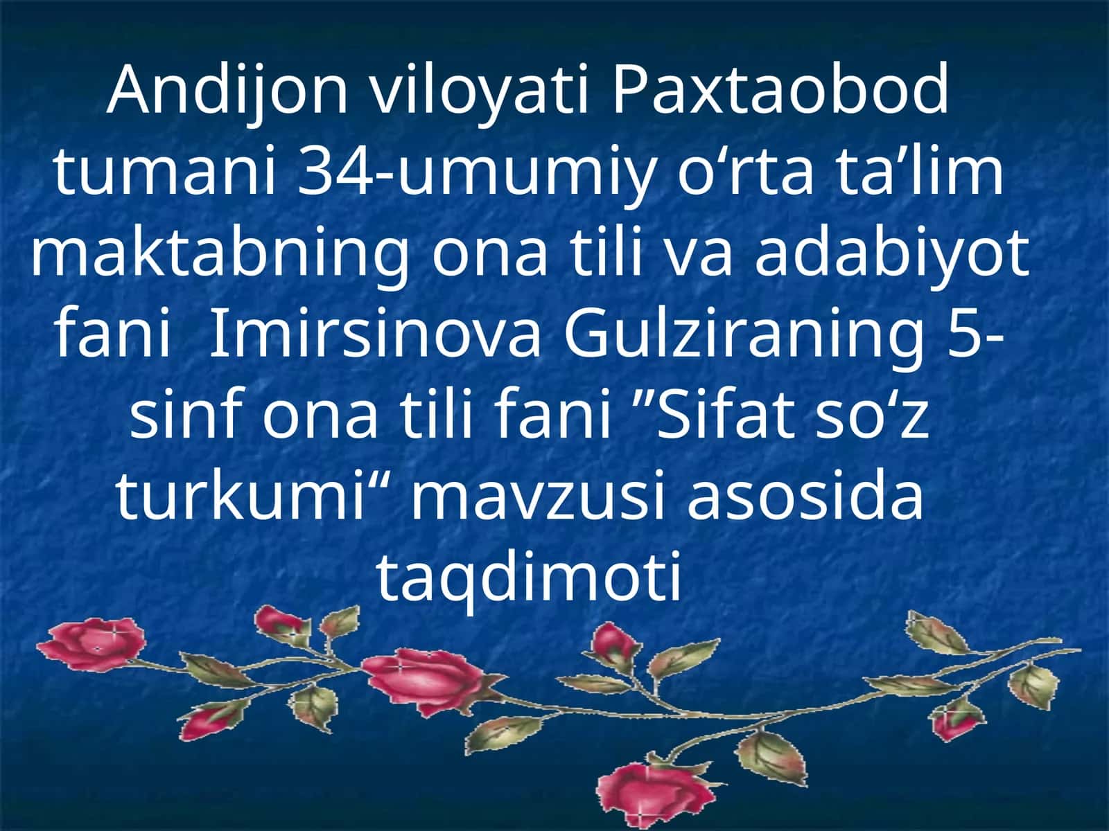 Sifat so‘z turkumi