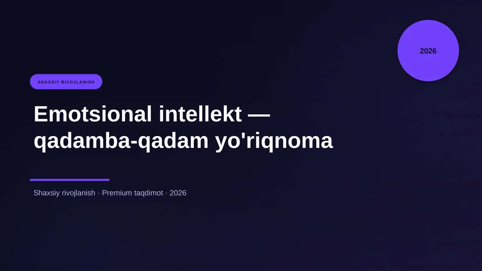 Emotsional intellekt — qadamba-qadam yo'riqnoma