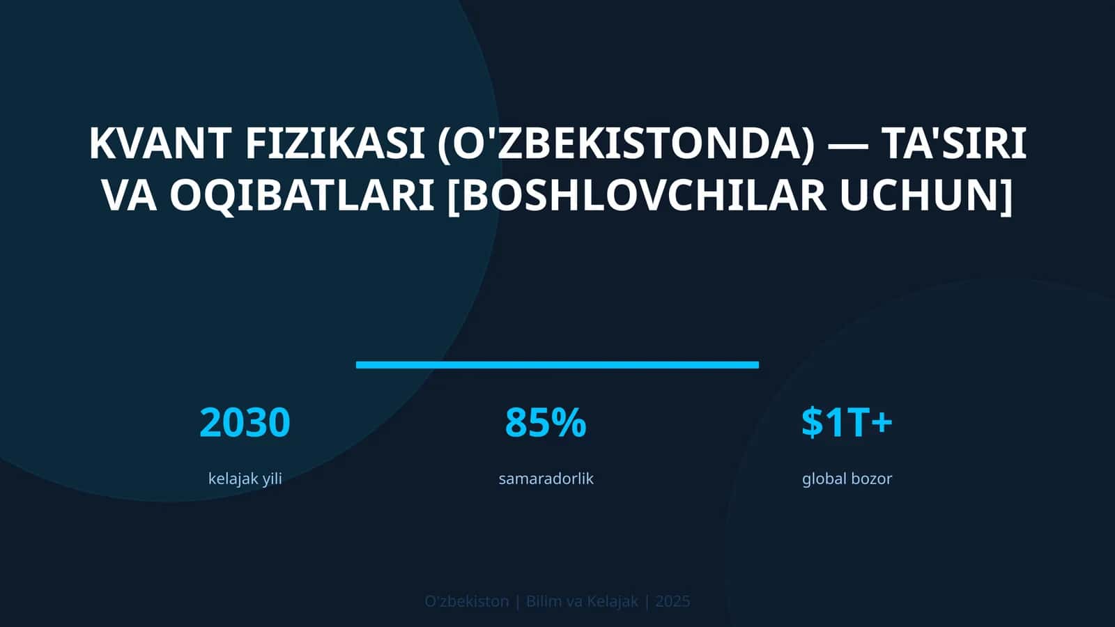 Kvant fizikasi (O'zbekistonda) — ta'siri va oqibatlari [boshlovchilar uchun]