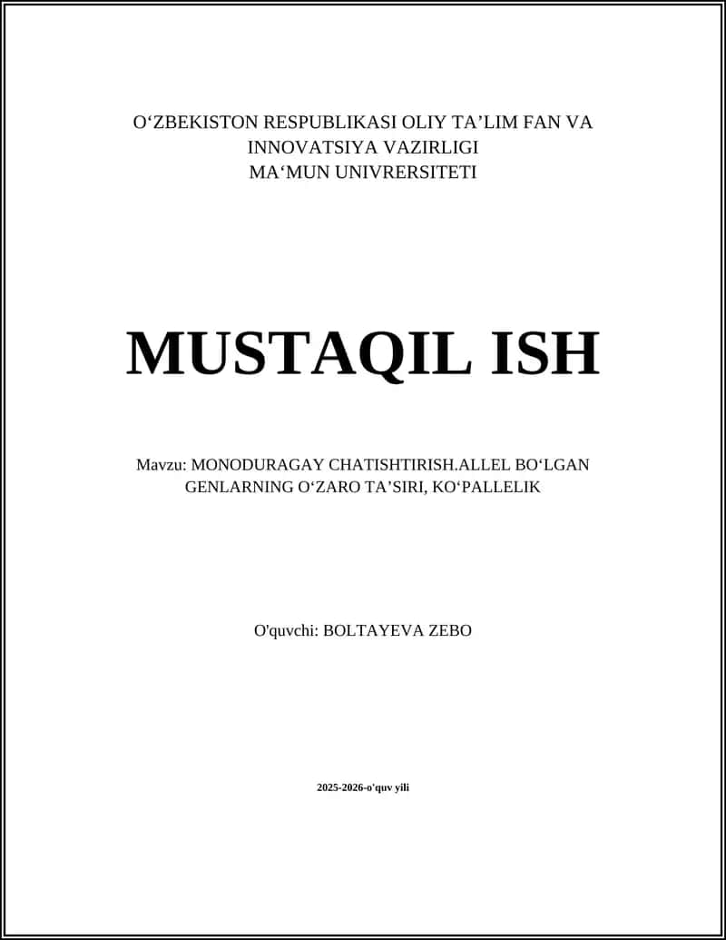 Monoduragay chatishtirish va Mendel qonunlari