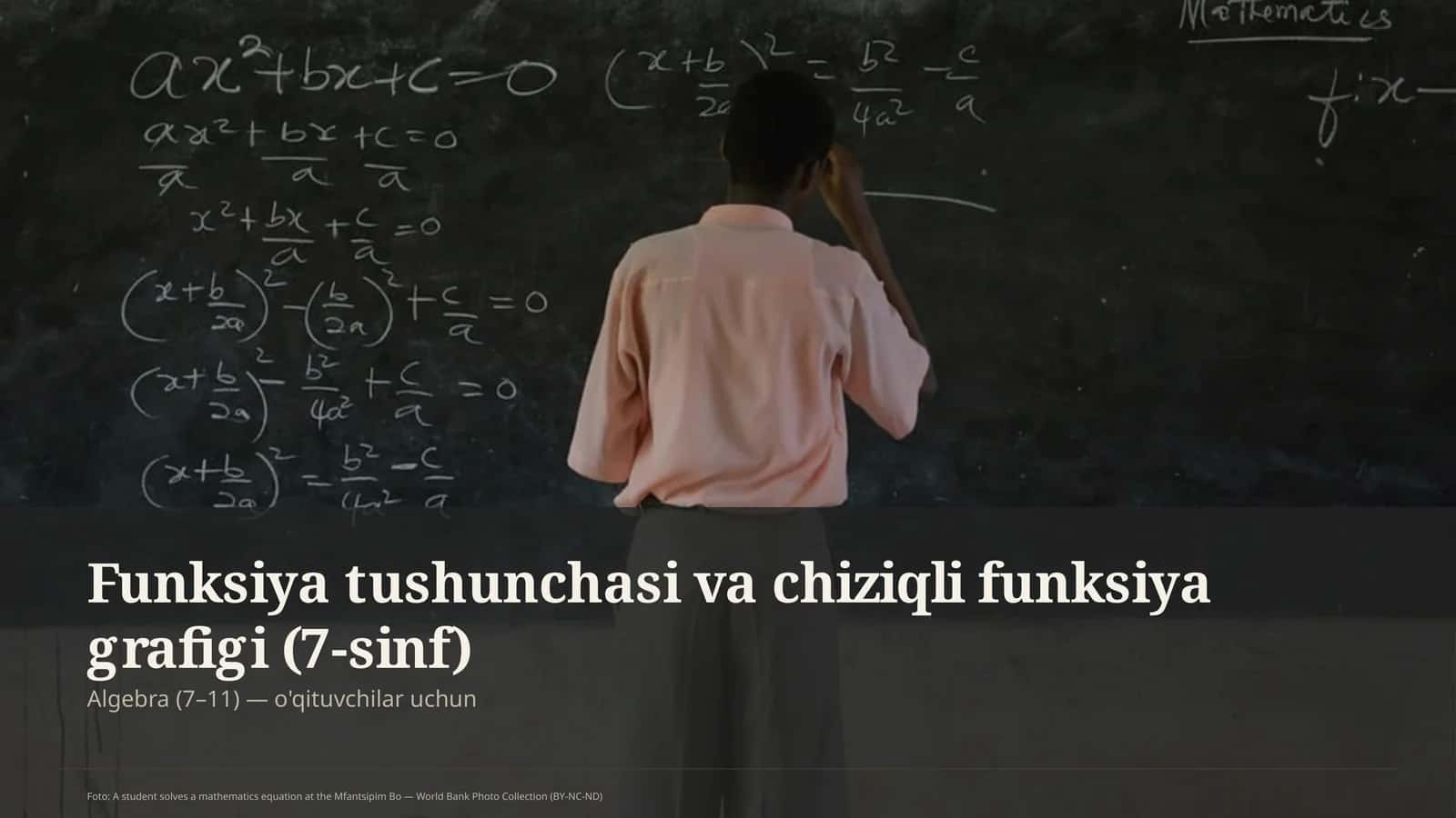 Funksiya tushunchasi va chiziqli funksiya grafigi (7-sinf)