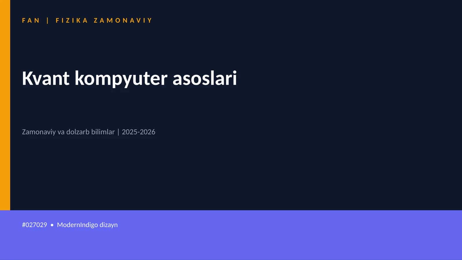 Kvant kompyuter asoslari