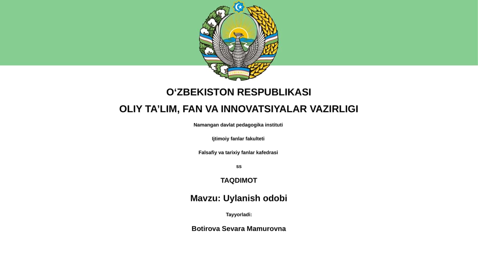 Uylanish odobi