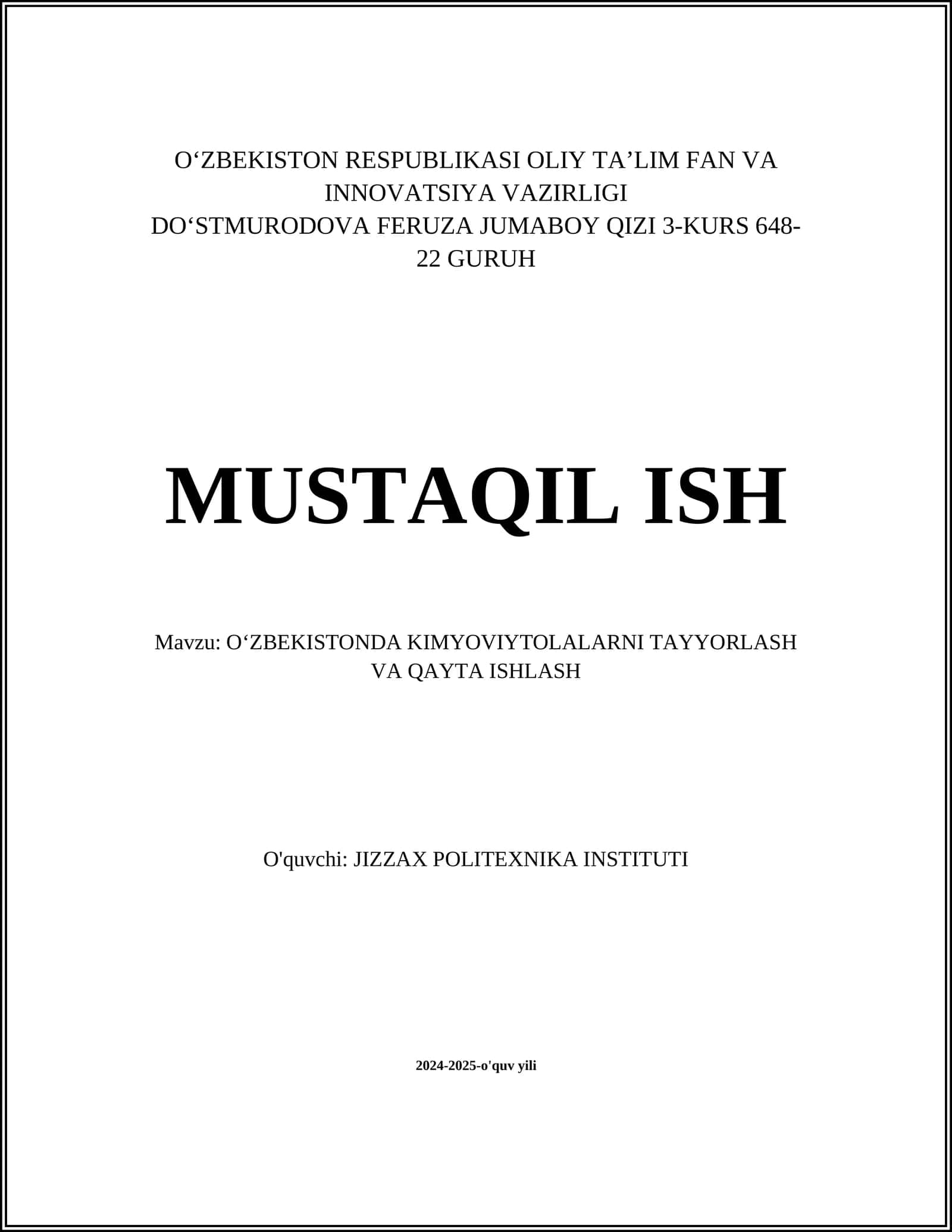 Oʻzbekistonda kimyo sanoatining rivojlanish tarixi