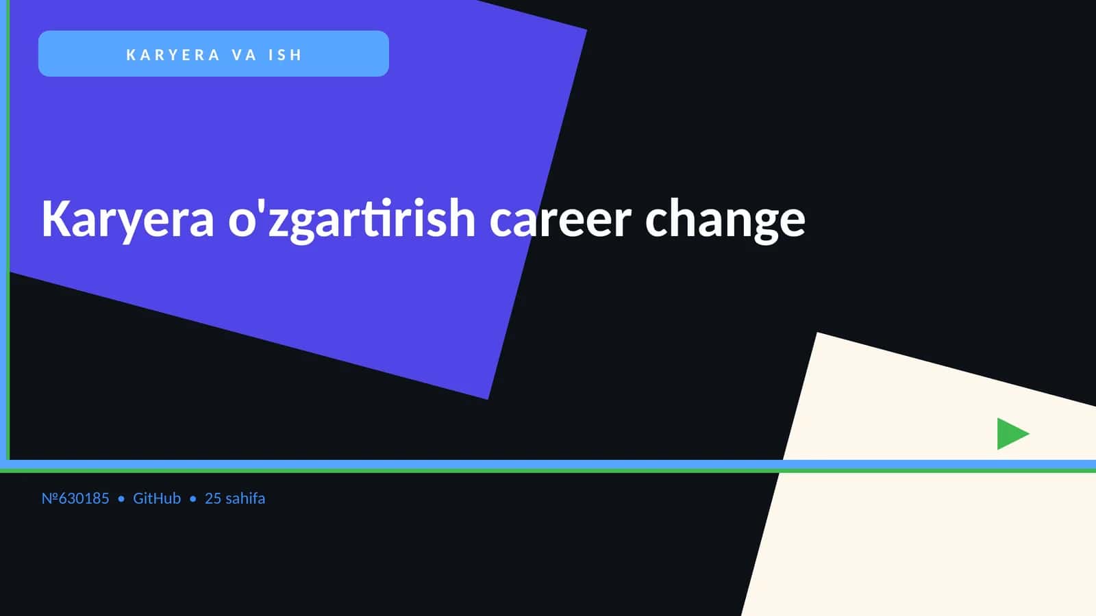 Karyera o'zgartirish career change