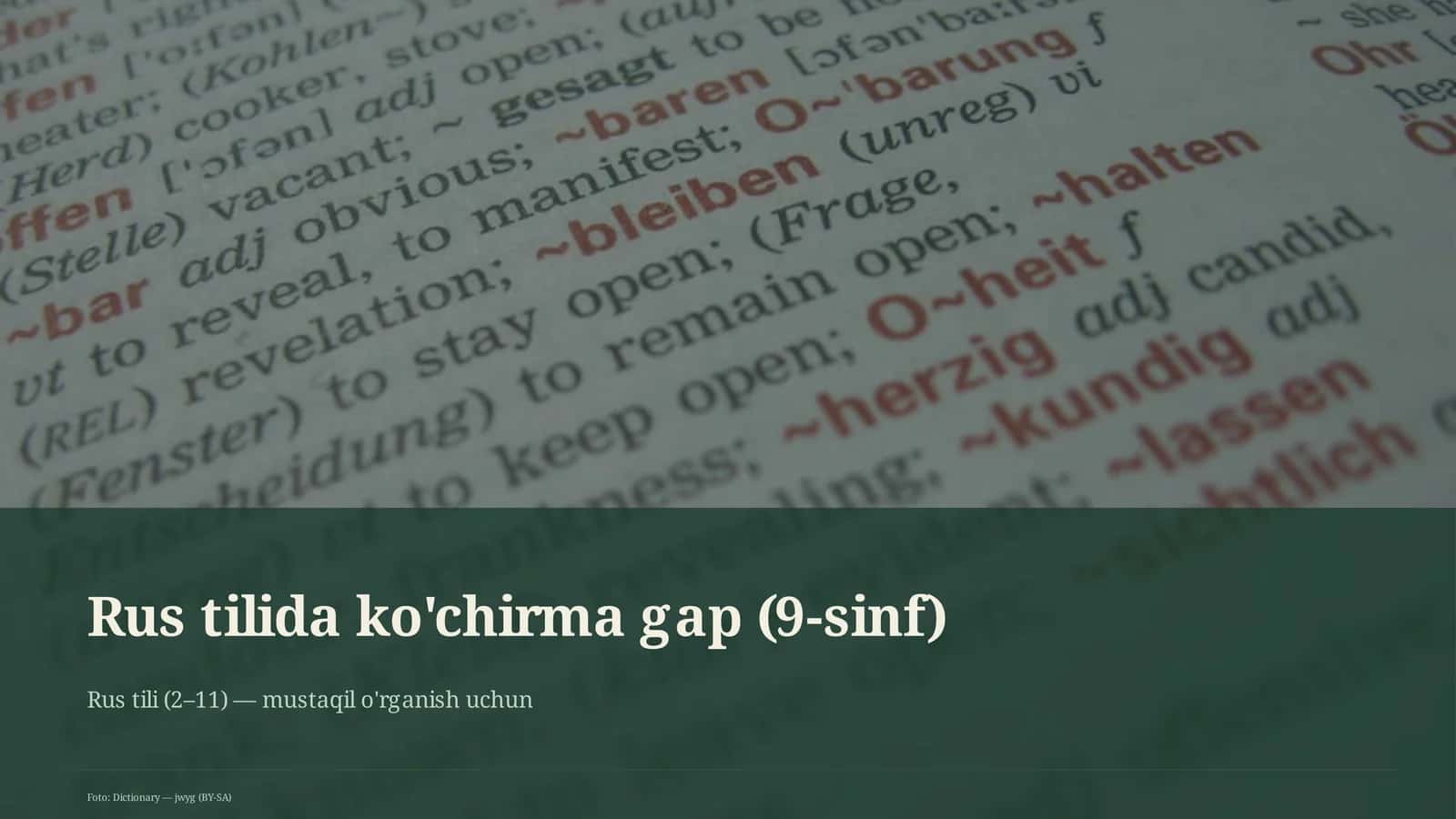 Rus tilida ko'chirma gap (9-sinf)