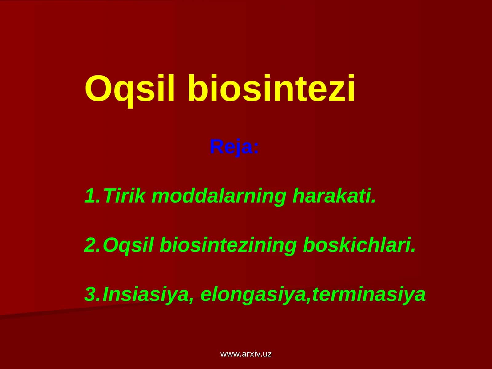 Oqsil biosintezi