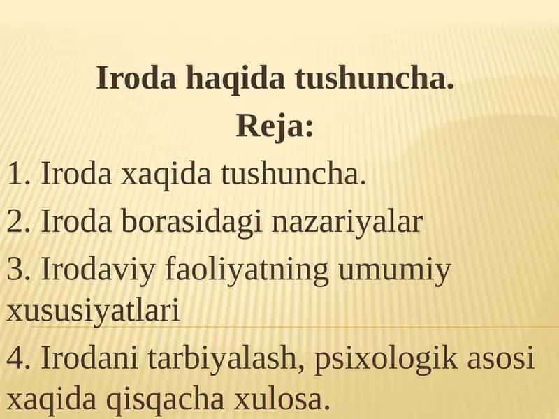 Iroda haqida tushuncha
