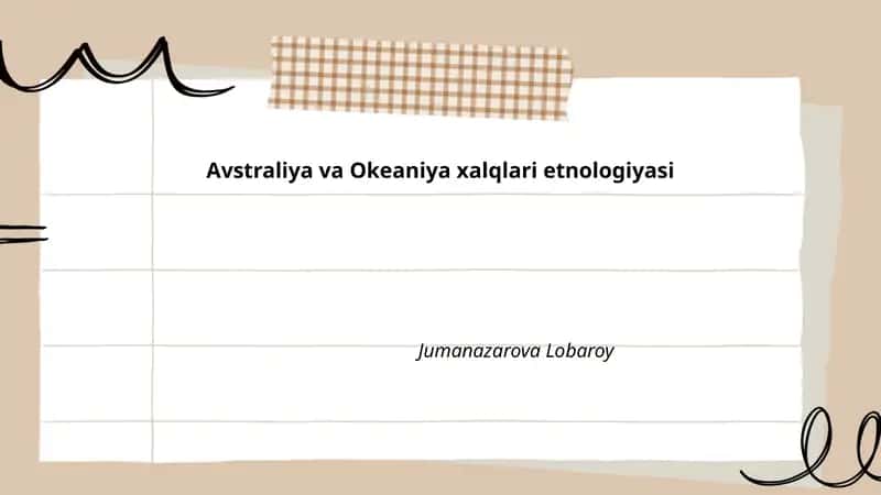 Avstraliya va Okeaniya xalqlari etnologiyasi