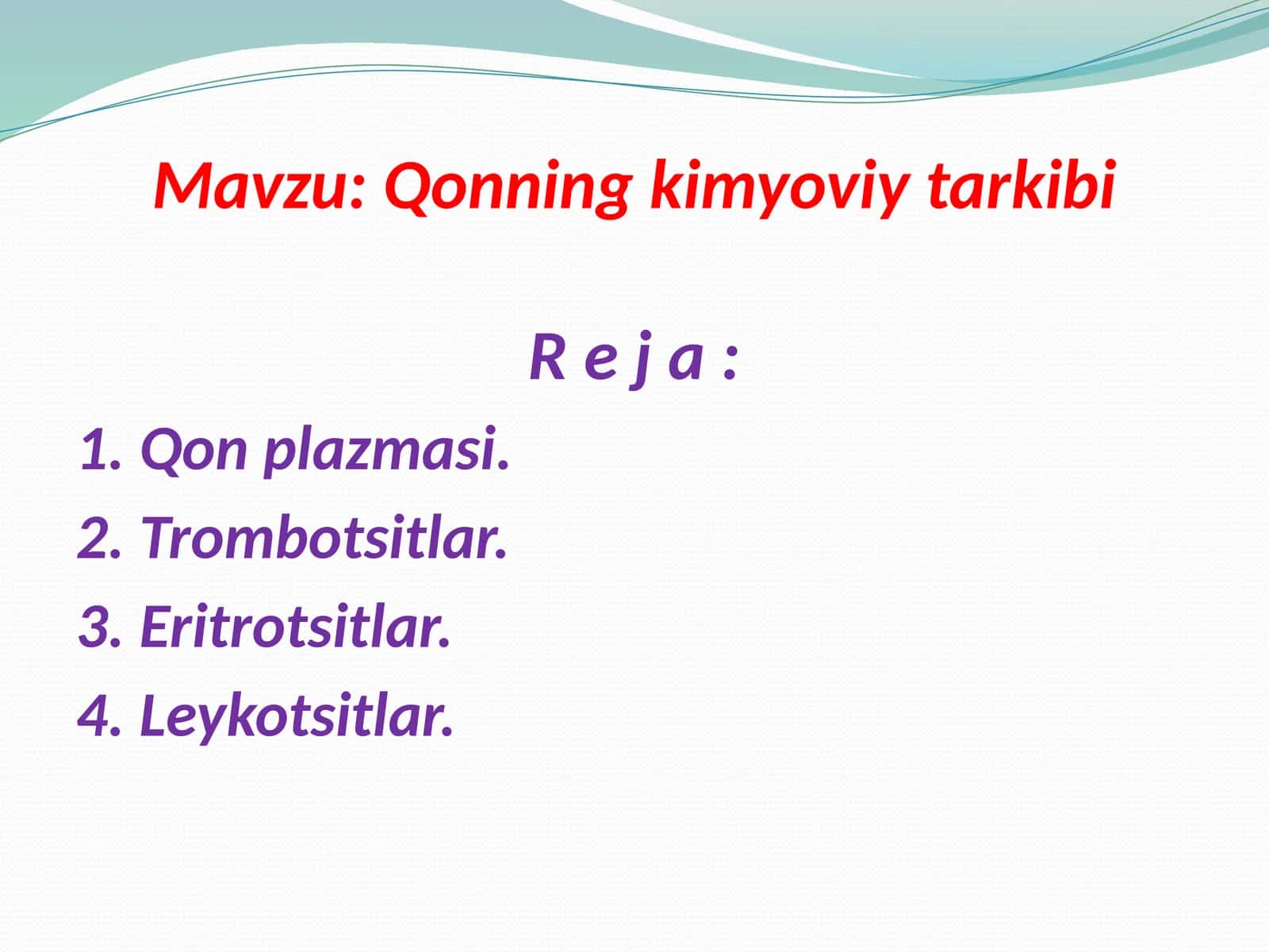 Qonning kimyoviy tarkibi
