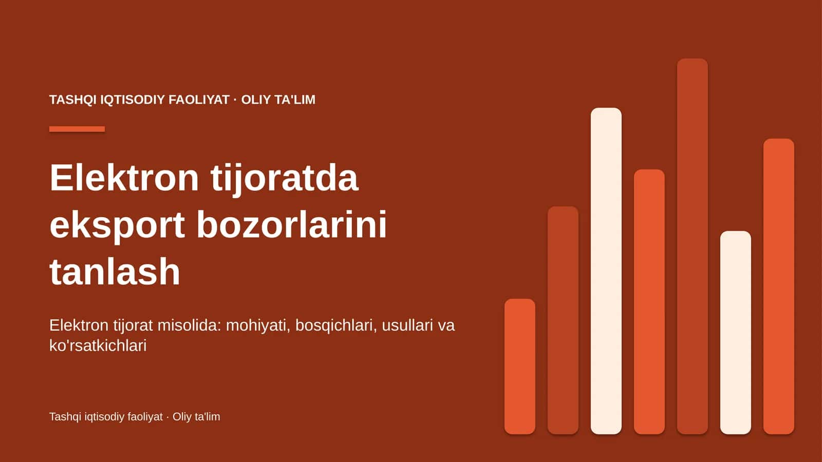 Elektron tijoratda eksport bozorlarini tanlash