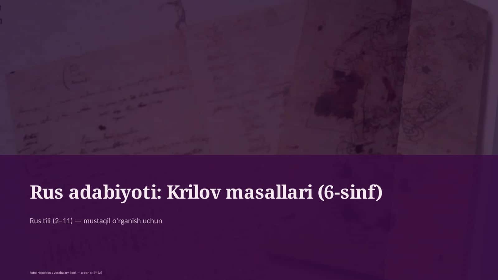 Rus adabiyoti: Krilov masallari (6-sinf)