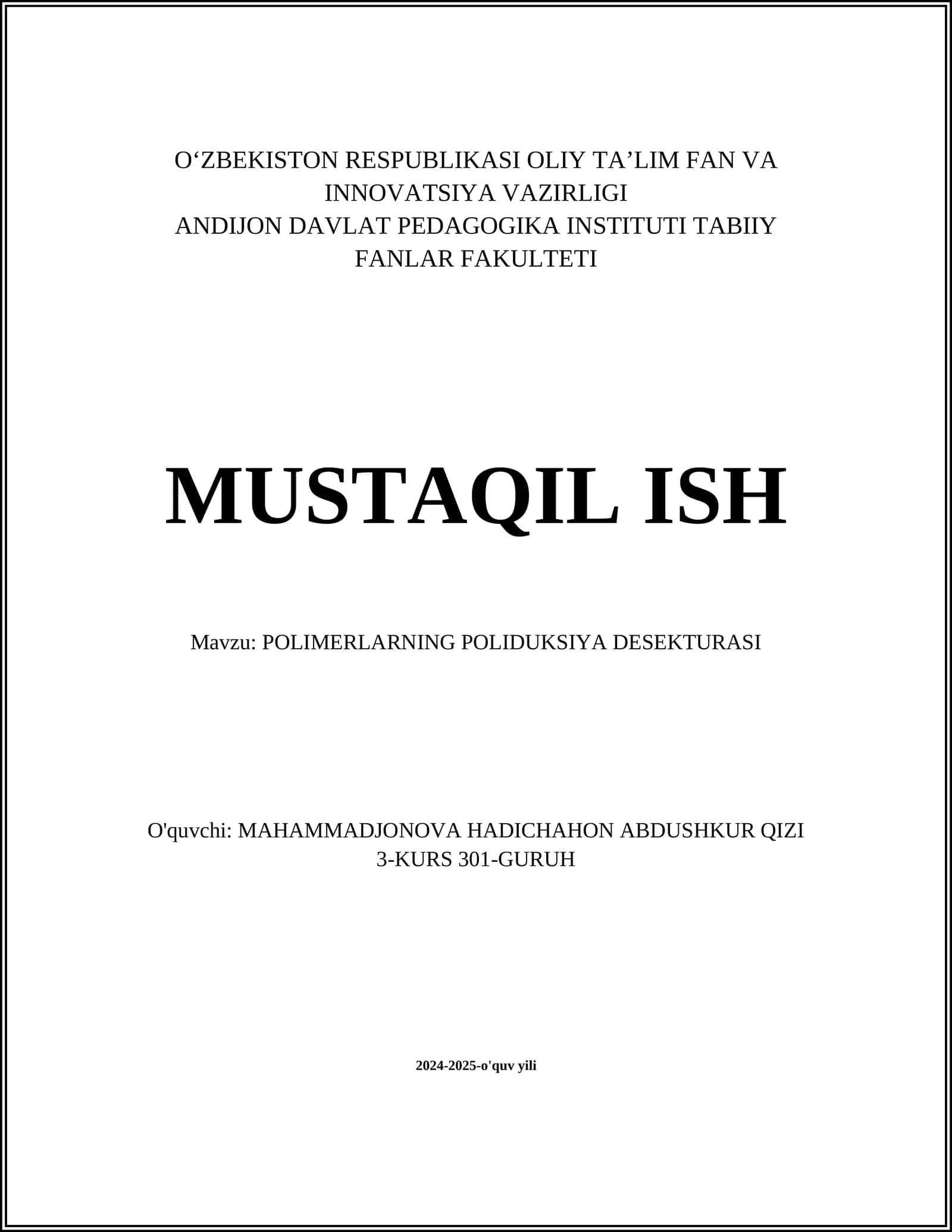 POLIMERLARNING POLIDUKSIYA DESEKTURASI
