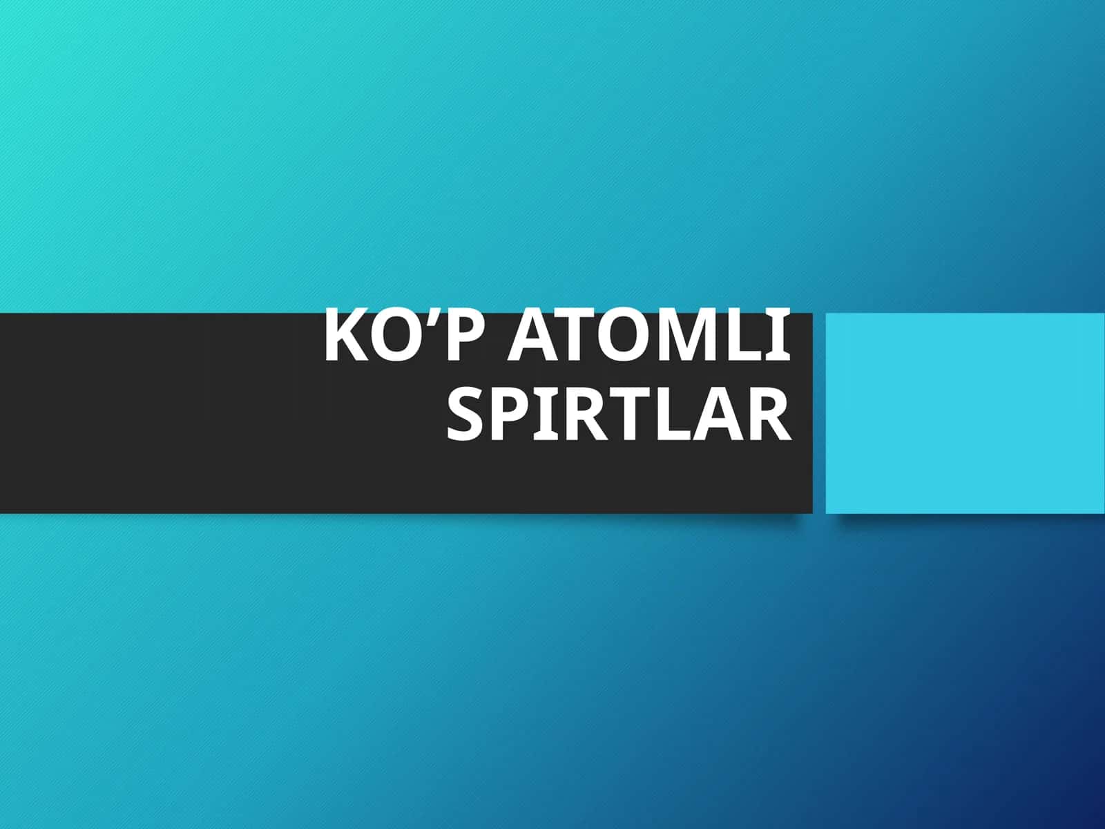 Ko'p atomli spirtlar