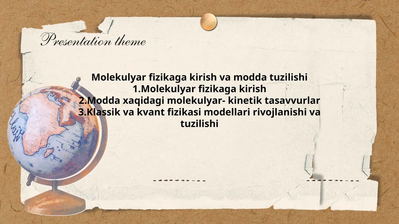 Molekulyar fizikaga kirish va modda tuzilishi