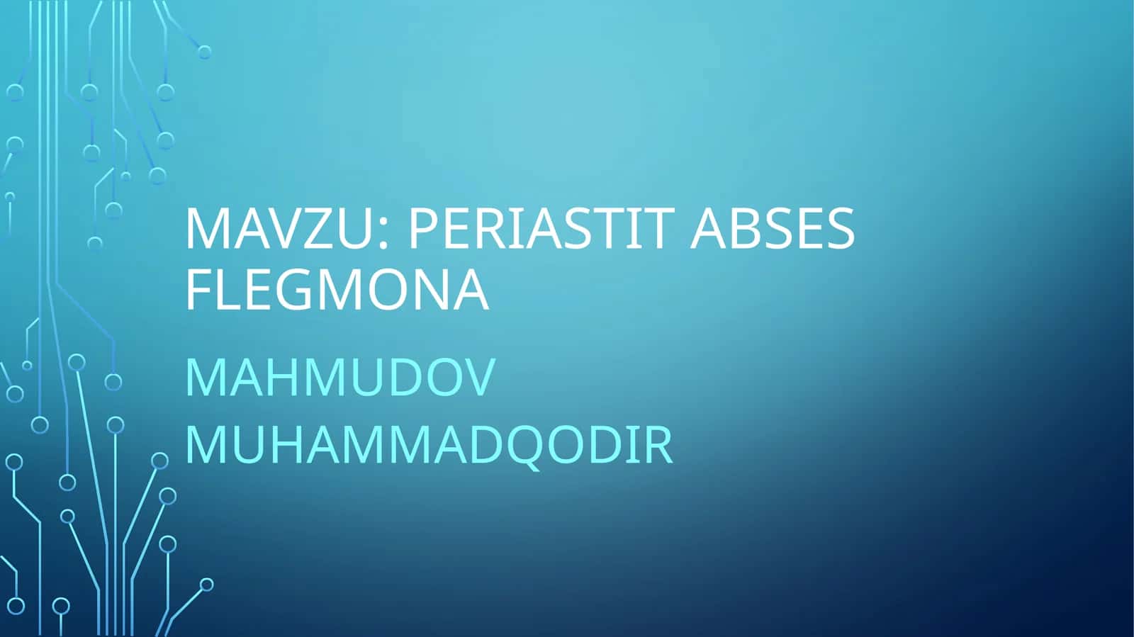 Yuz jagʻa kasalliklari: Periastit abses flegmona