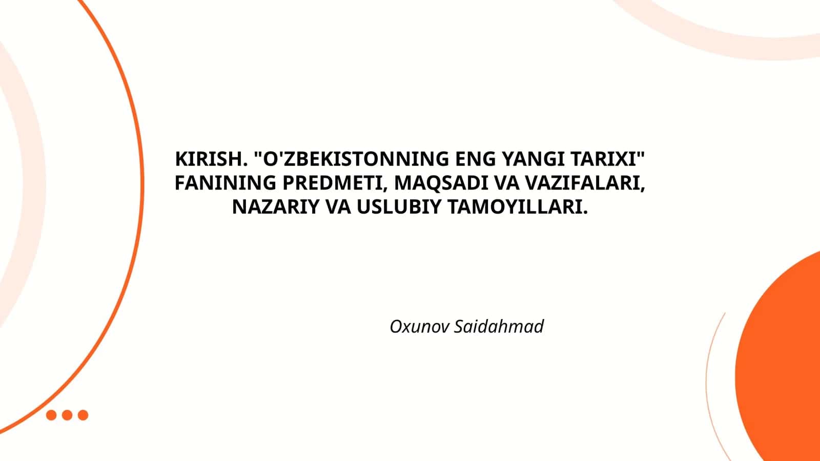 O'zbekistonning eng yangi tarixi