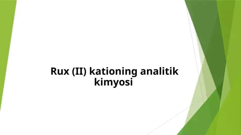 Rux (II) kationing analitik kimyosi