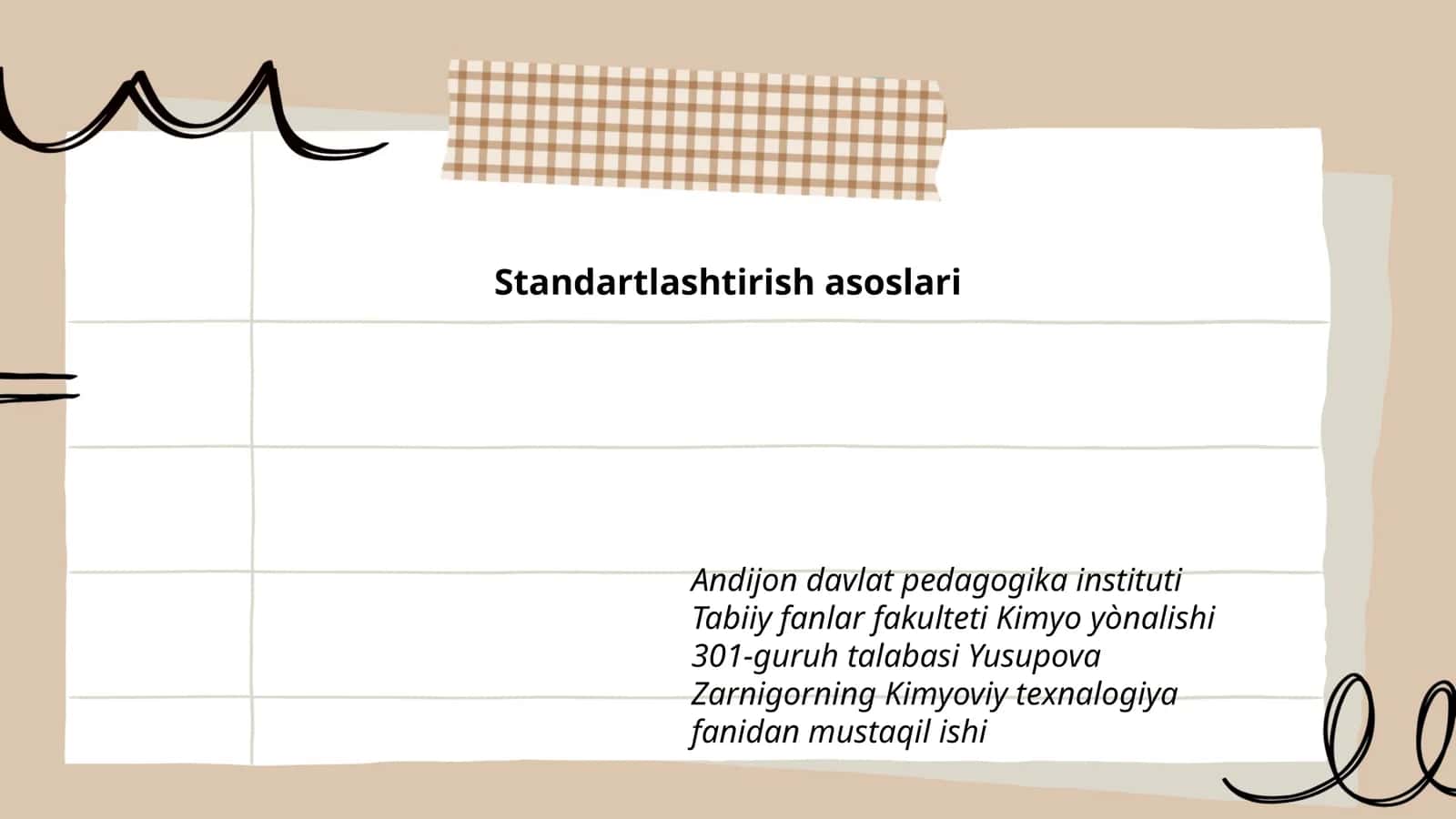 Standartlashtirish asoslari