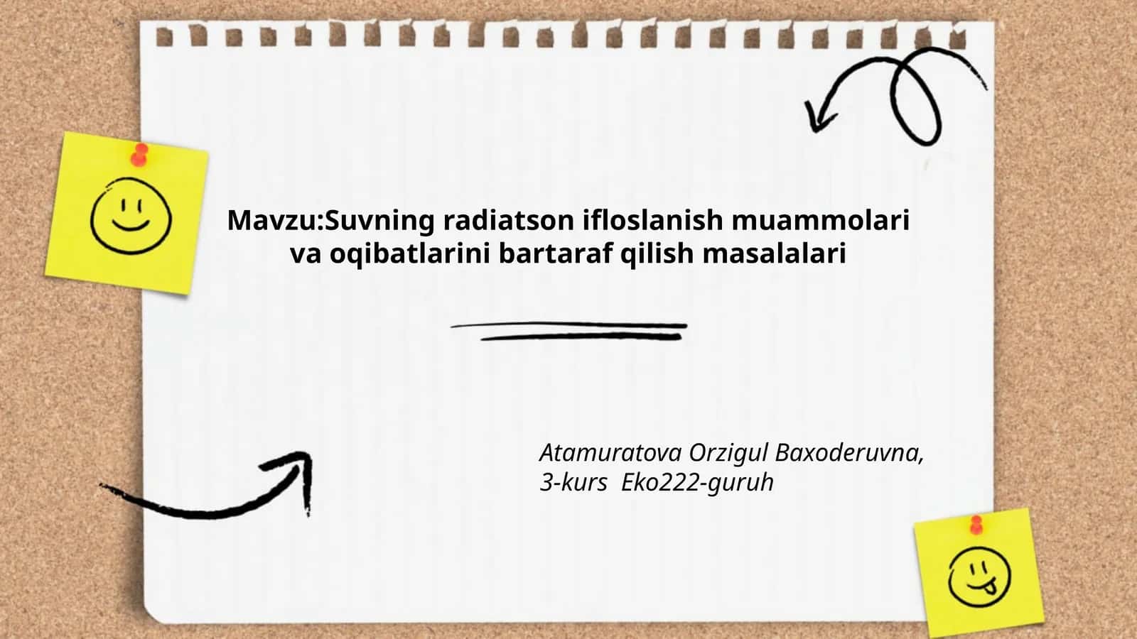 Suvning radiatson ifloslanish muammolari va oqibatlarini bartaraf qilish masalalari