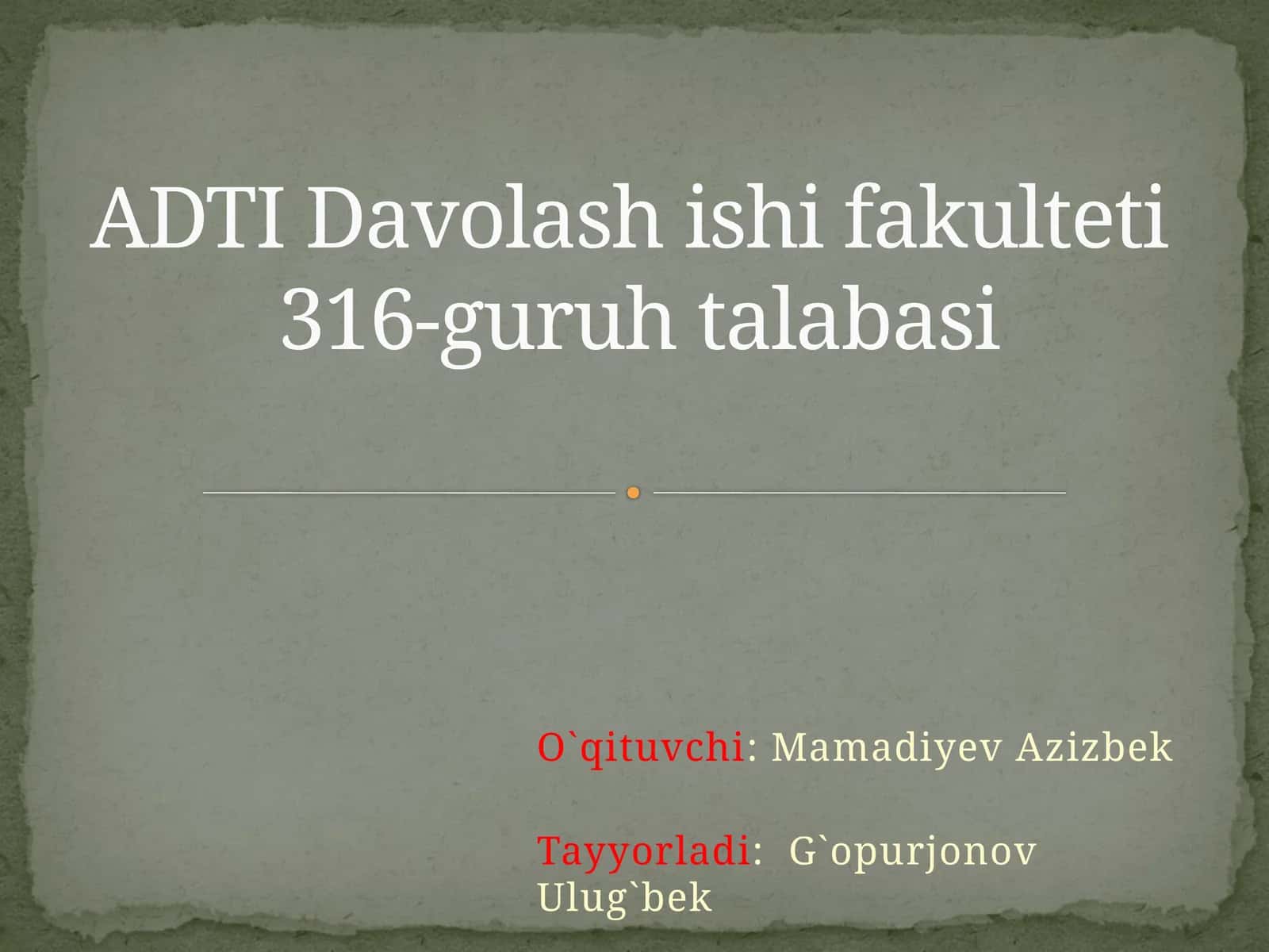 Operatsiyadan So'ngi Davr