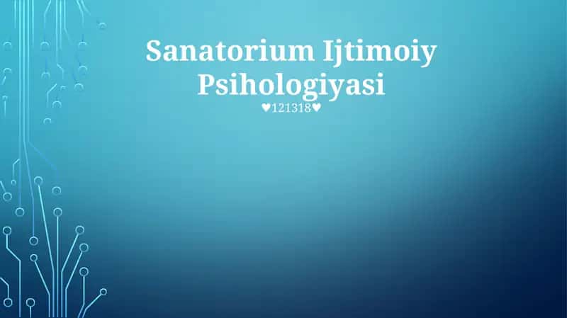 Sanatorium Ijtimoiy Psihologiyasi