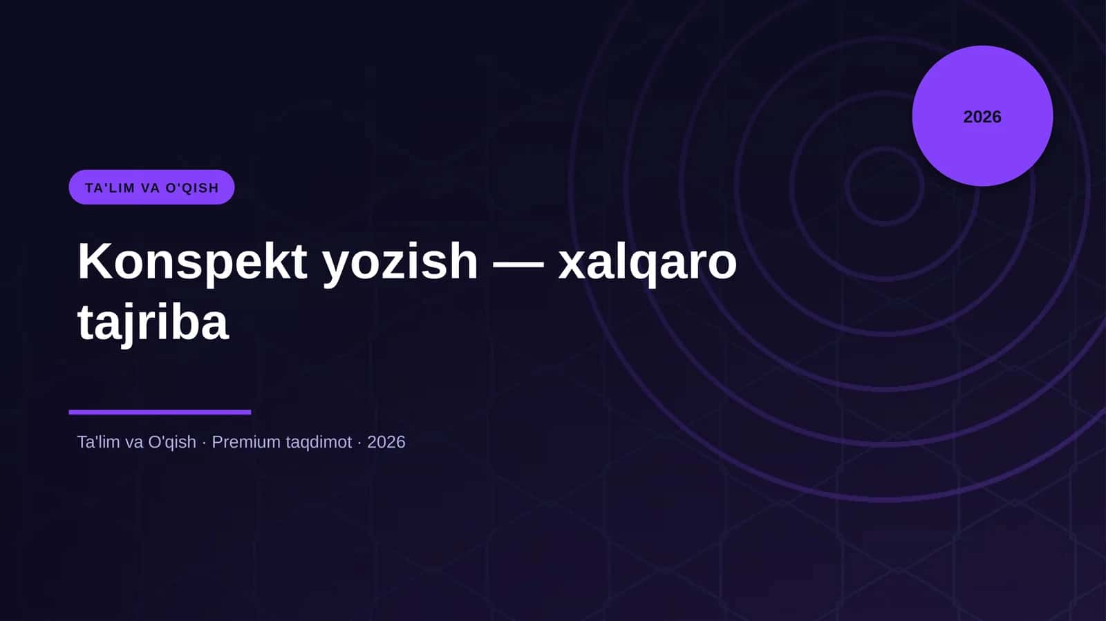 Konspekt yozish — xalqaro tajriba
