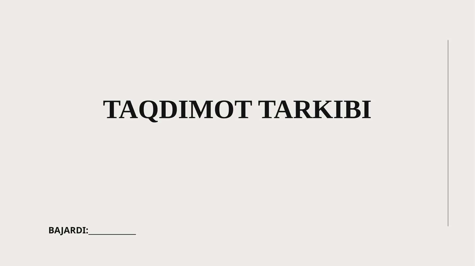 Taqdimot Tarkibi