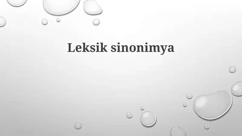 Leksik sinonimlik