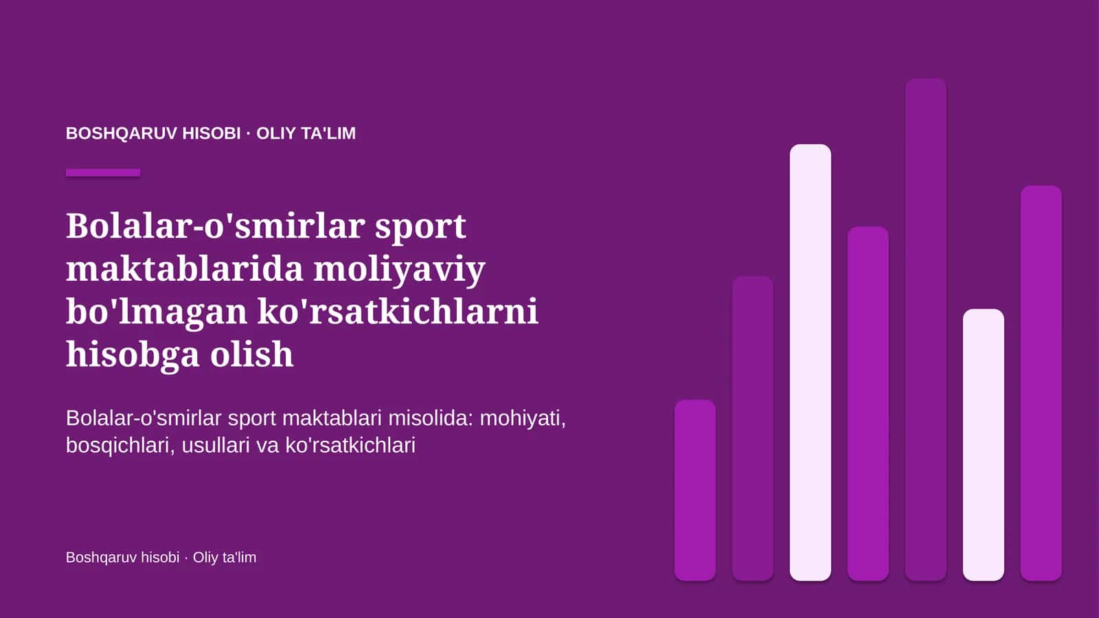 bolalar o'smirlar sport maktablarida moliyaviy bo'lmagan ko'rsatkichlarni hisobga olish 6694