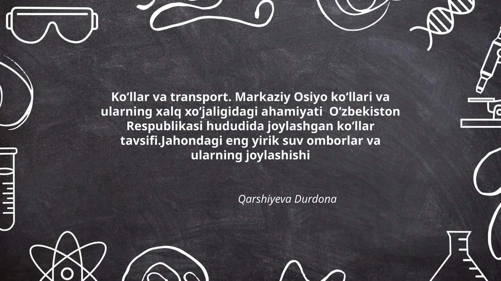 Ko‘llar va transport