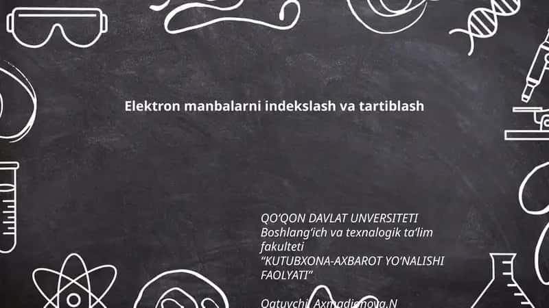 Elektron manbalarni indekslash va tartiblash