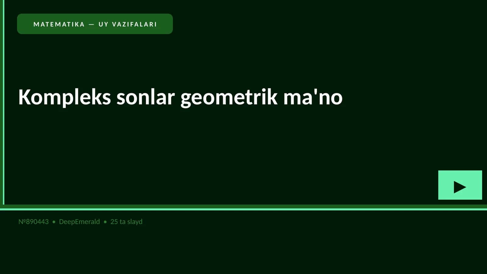 MATEMATIKA — UY VAZIFALARI