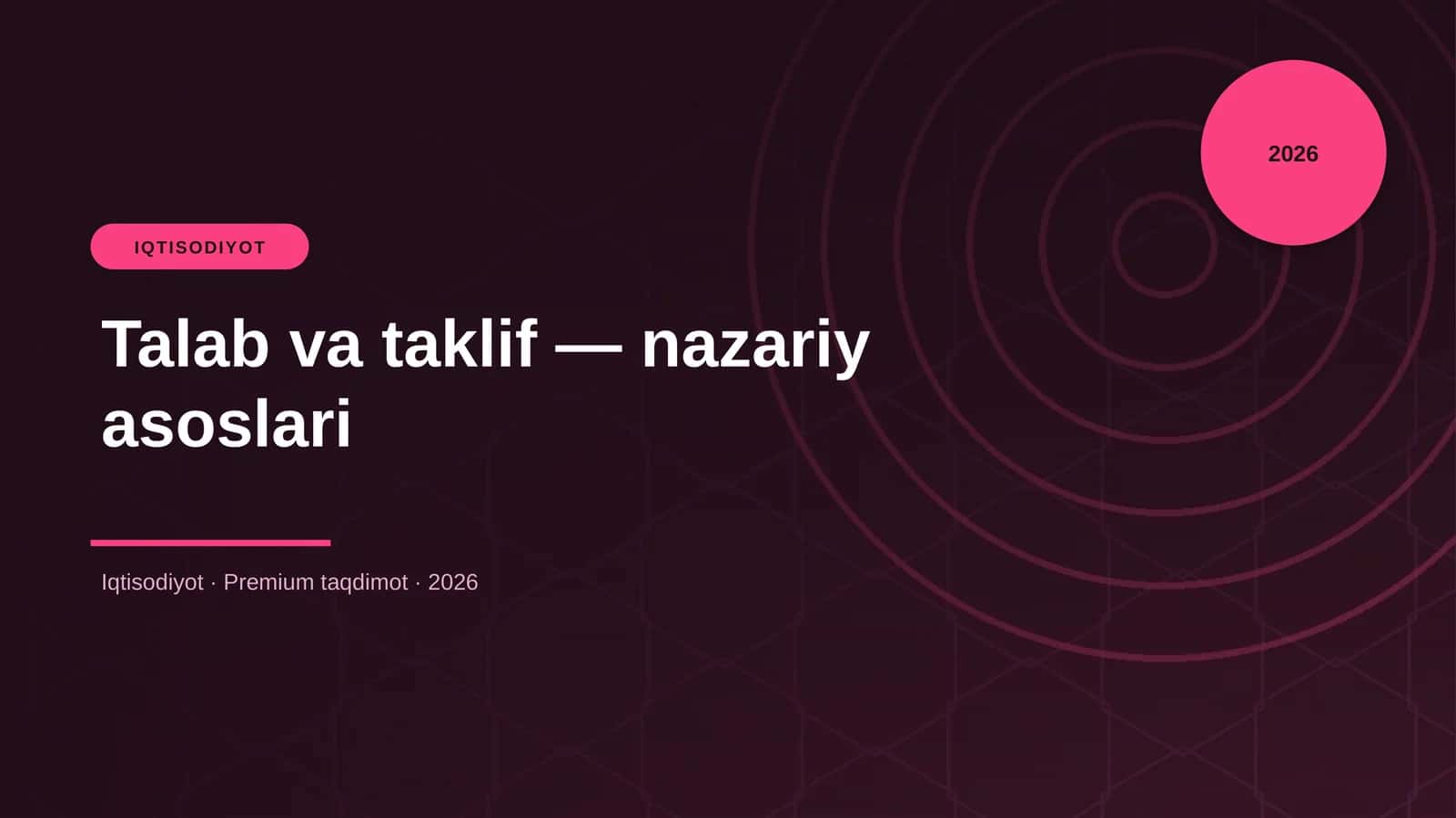 Talab va taklif — nazariy asoslari