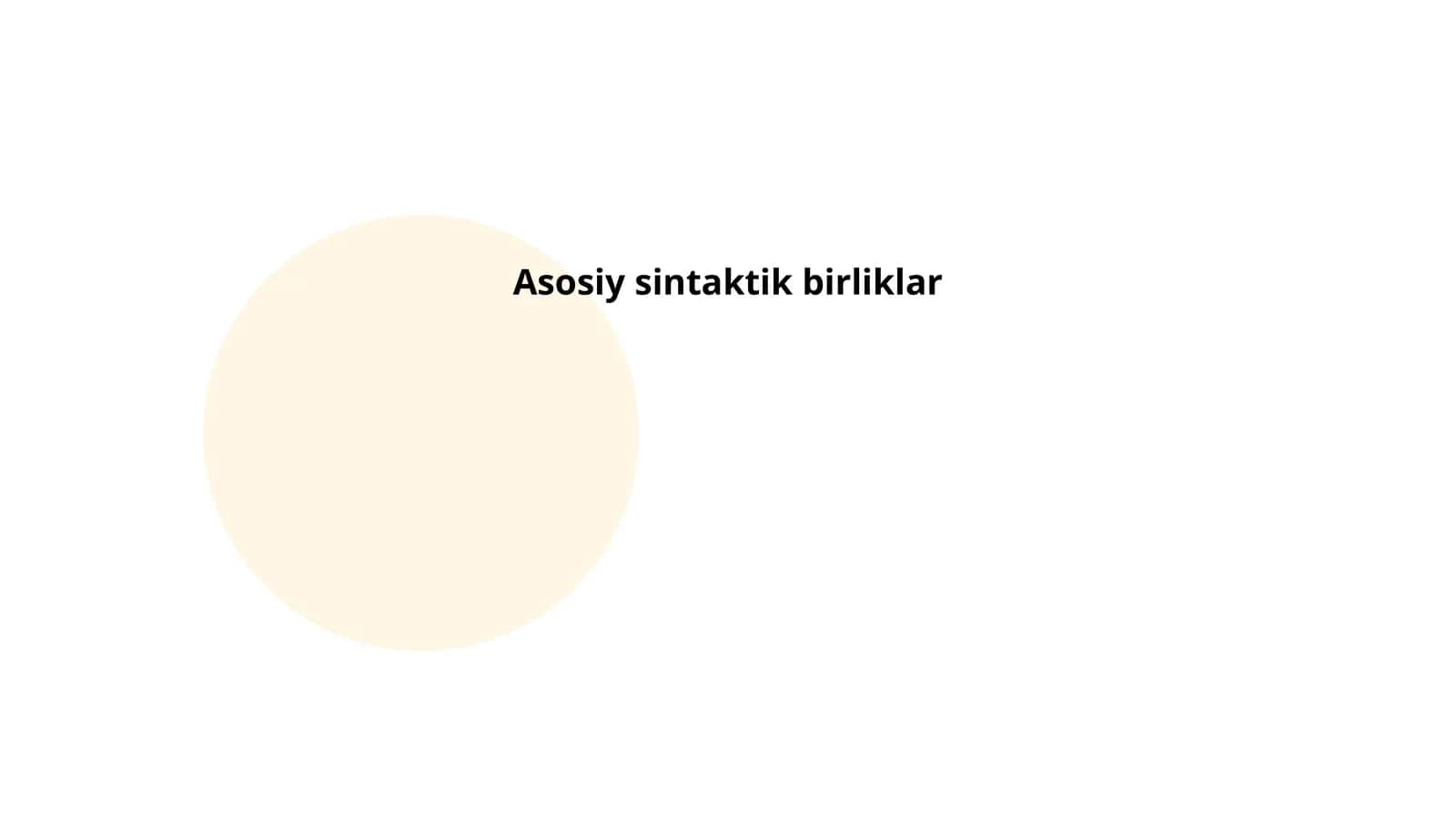 Asosiy sintaktik birliklar