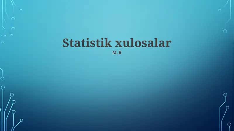 Statistik xulosalar